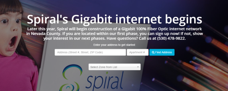 Portal for Internet Registration with Spiral Internet