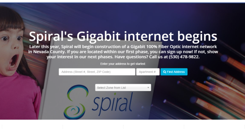 Portal for Internet Registration with Spiral Internet