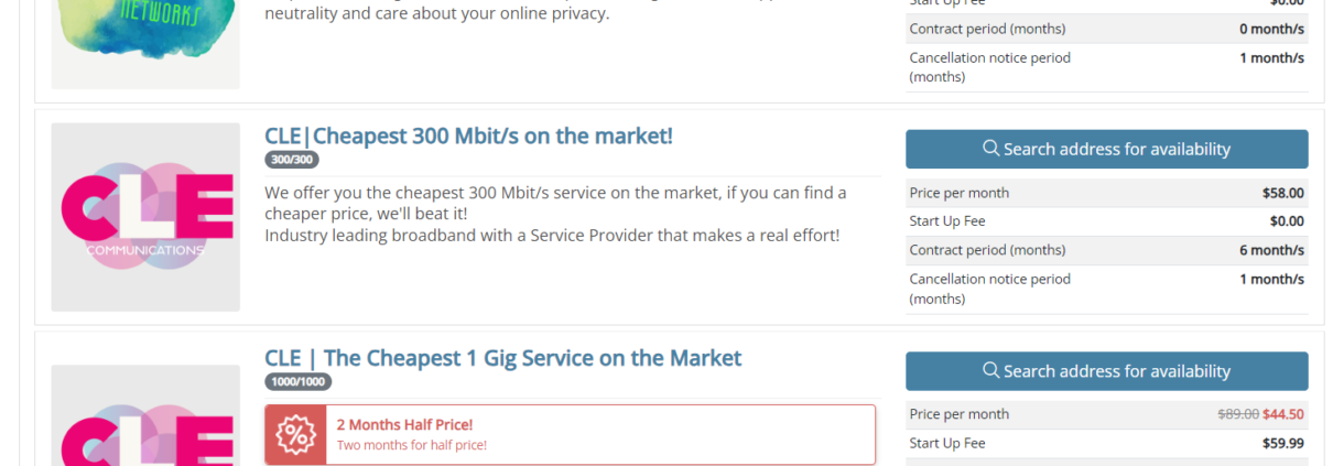 Fiber Marketing Online Marketplace - Easy ISP Selection Interface