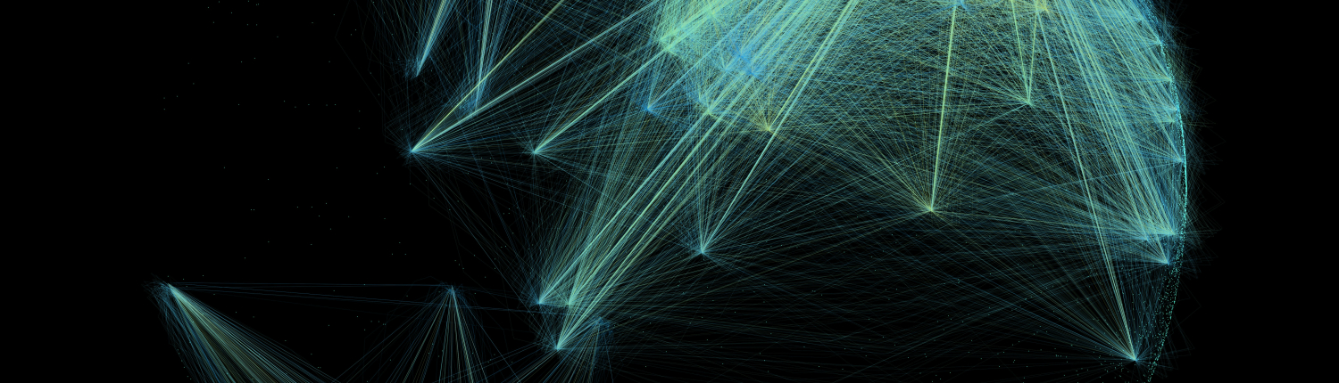 Abstract sphere of converging fibre network connections, illustrating altnet consolidation onto a single wholesale layer